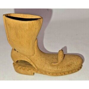 Hand Carved Wooden Boot Rat mouse house Shoes Folk Art Collectible UNIQUE